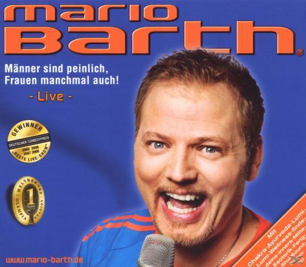 Mario Barth Albumcover. Ein Mann lächelt in ein Mikrofon. Der Hintergrund ist blau.
