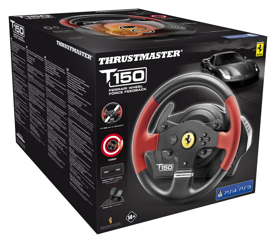 THRUSTMASTER T150 Ferrari Edition (Lenkrad inkl. 2-Pedalset, PS4 / PS3 / PC) Lenkrad inkl. Pedalset