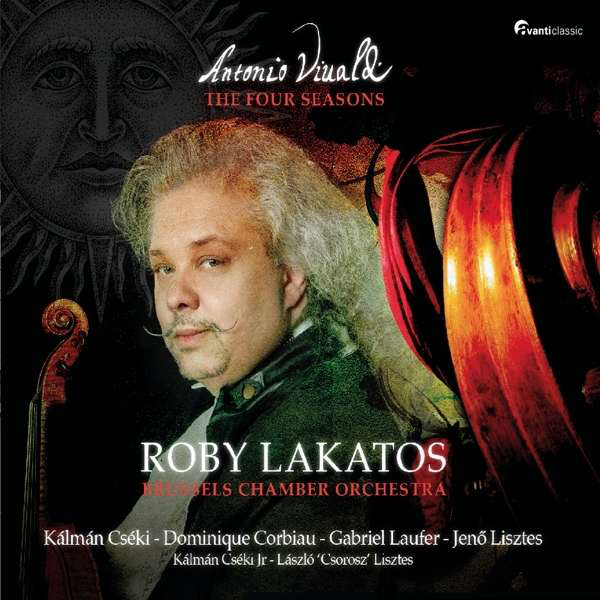 Album borító. Roby Lakatos bajusszal és hegedűvel. A háttérben egy hegedű és egy cselló látható.
