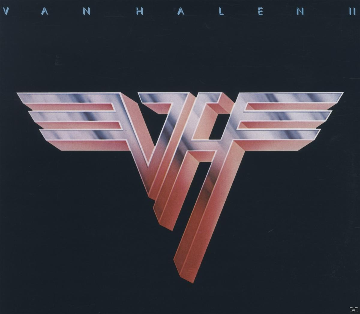 Albumcover: Das Van Halen-Logo. Silber und Rot mit schwarzem Hintergrund.
