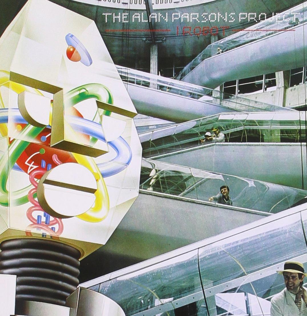 Albumcover mit einem roboterartigen Gesicht und einem futuristischen Hintergrund aus Rolltreppen und Menschen.