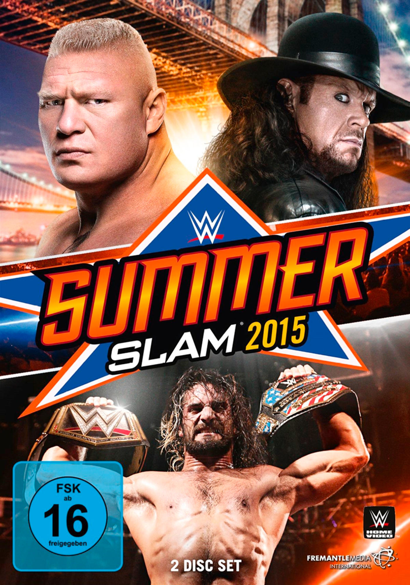 DVD-Cover einer Wrestling-Veranstaltung. Wrestler sind mit Logos und Text abgebildet. Die Altersfreigabe ist sichtbar.