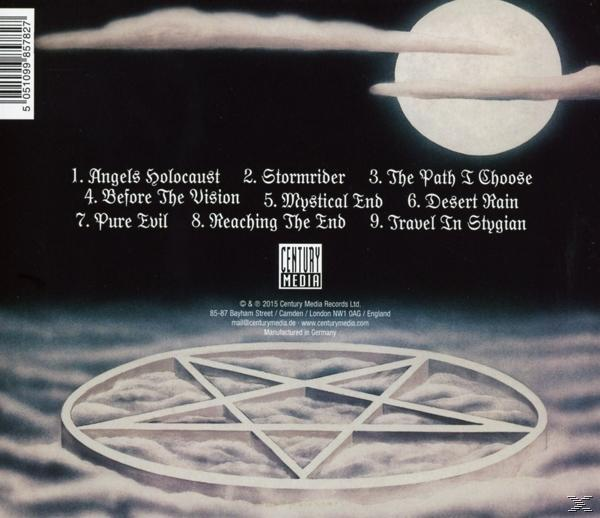 Album borítója dalszövegekkel és sötét háttérrel, holddal.