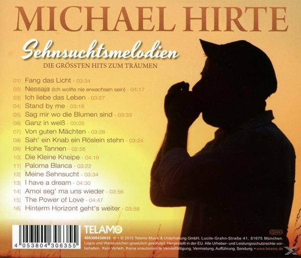 CD-Cover mit der Silhouette eines Sängers rechts. Text auf Deutsch mit dem Titel 'Sehnsuchtsmelodien'.