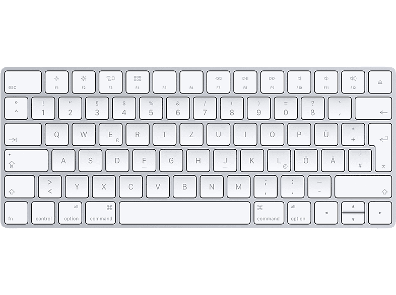 APPLE MLA22D/A Magic Keyboard, Tastatur, Aluminium/Weiß Scissor, kabellos