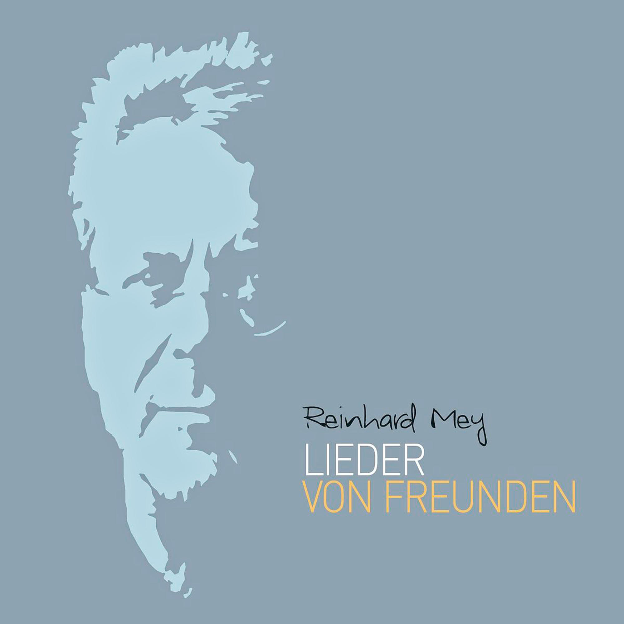 Albumcover mit einer hellblauen Silhouette eines Männergesichts. Titel und Name des Autors sind gelb.