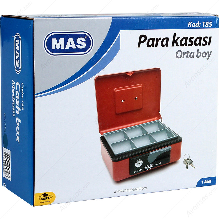 MAS Para Kasası Orta Boy Kırmızı