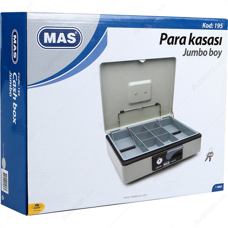 MAS Para Kasası Büyük Boy Gri