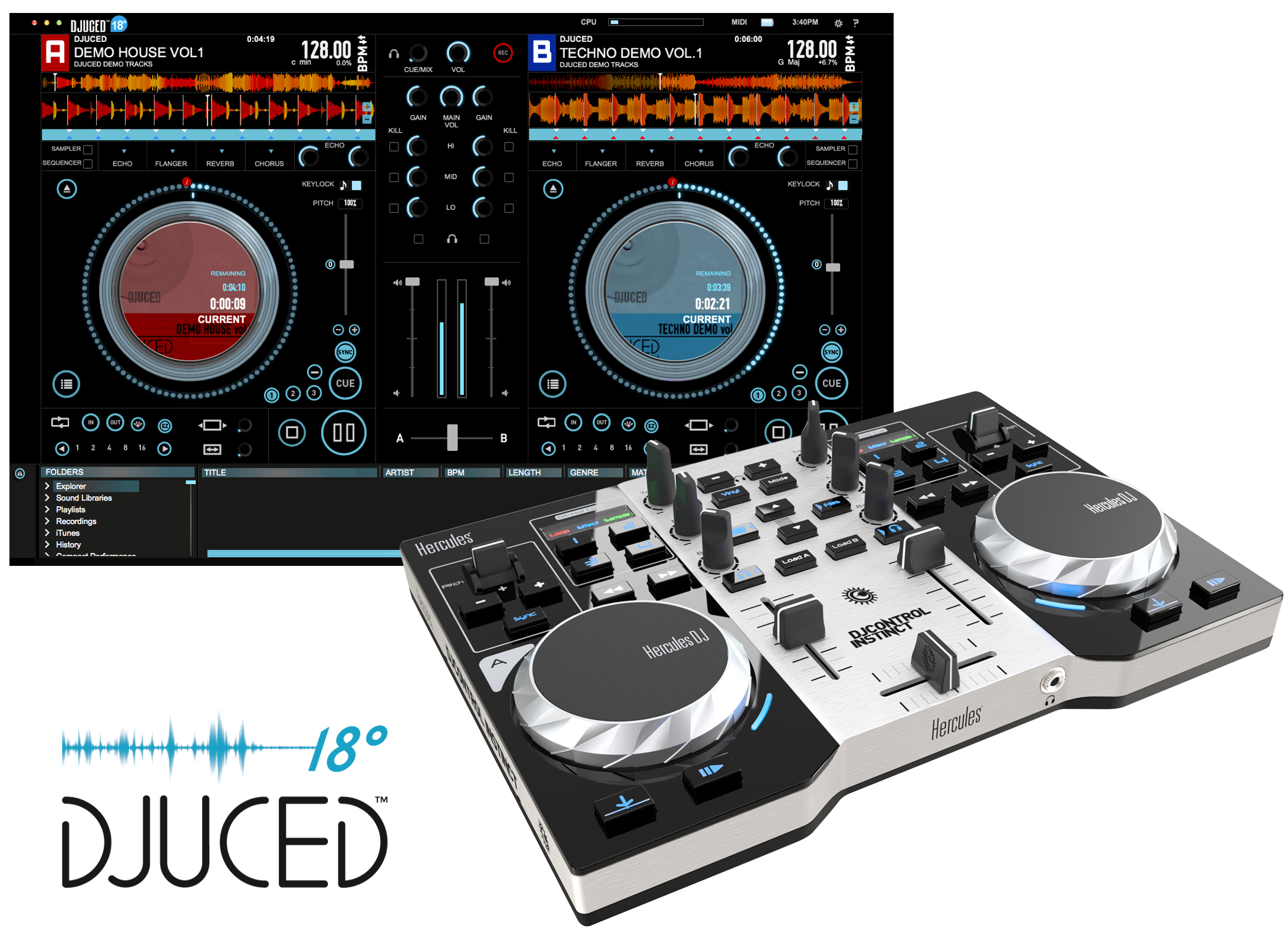 HERCULES Instinct S Series Party Pack DJ-Controller