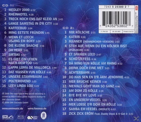 CD-Cover mit Trackliste. Text auf Deutsch und blauer Hintergrund mit Noten.