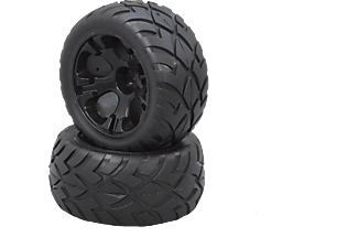 JAMARA 505116 Reifen mit Felgen Zubehör für Spielzeugfahrzeug, Schwarz