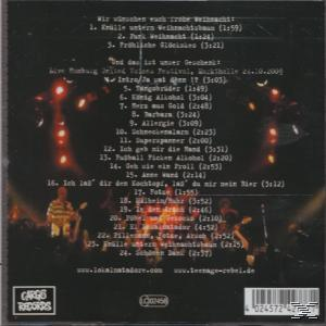 CD-Rückseite mit einer Liste von Songs. Der Hintergrund ist schwarz.