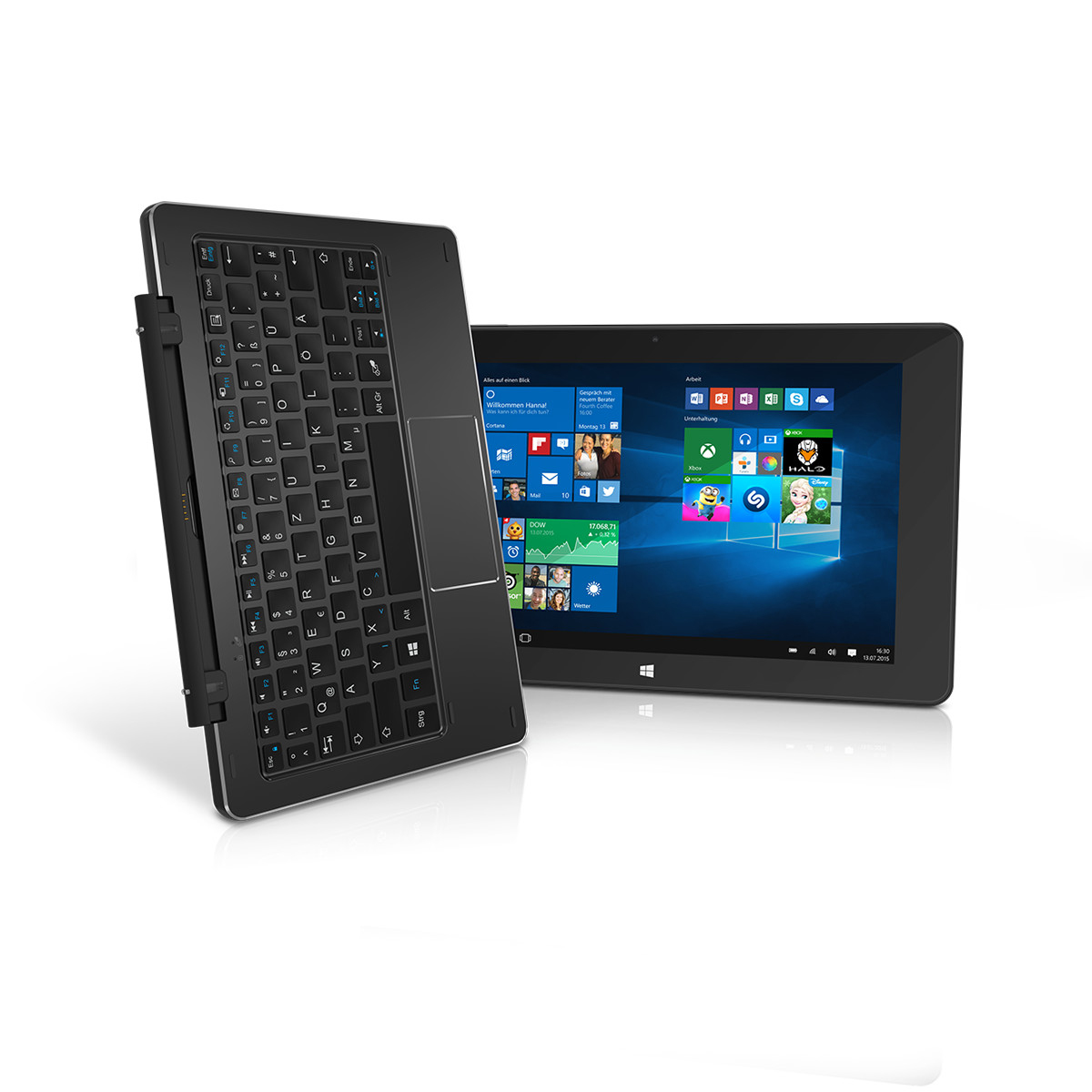 TREKSTOR SurfTab duo W1 Volks-Tablet WiFi , Convertible, 32 GB, 10,1 Zoll, Schwarz