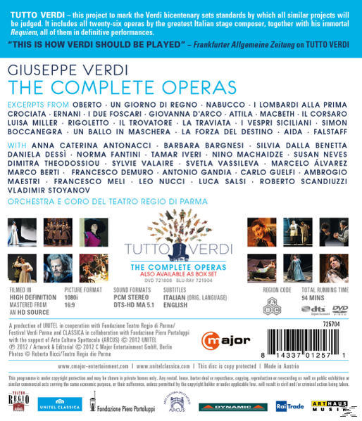 - (Blu-ray) Tutto Verdi-Sampler VARIOUS - Diverse,