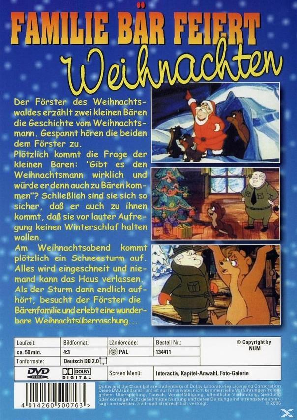DVD-Cover mit Cartoon-Bären und Weihnachtsmotto. Charaktere sind in einer verschneiten Szene mit einem Weihnachtsbaum.