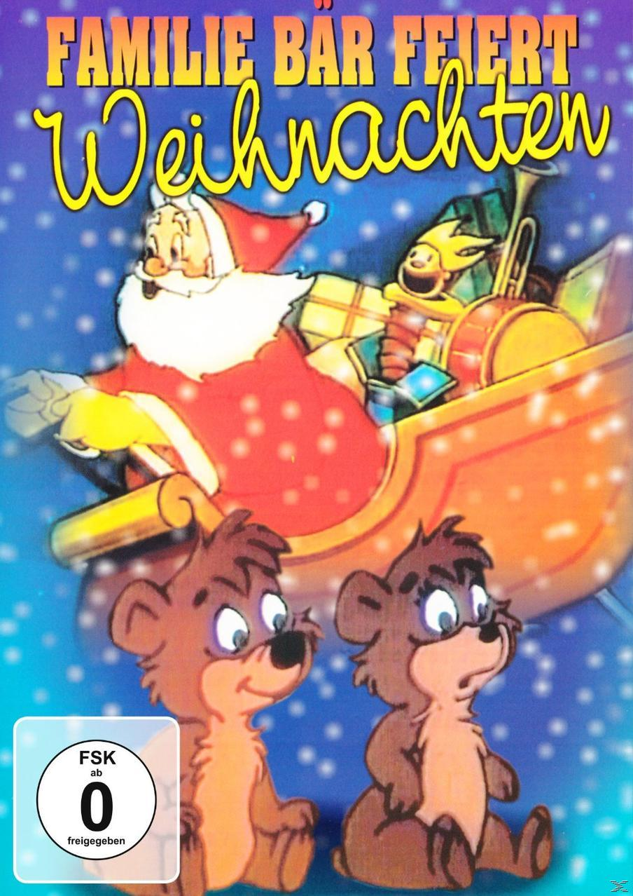 DVD-Cover, Cartoon-Weihnachtsmann im Schlitten mit Bären, deutscher Text, Weihnachtsthema.