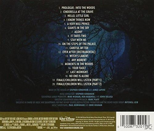 Egy musical CD hátulja. A zenei számok listája, címekkel.