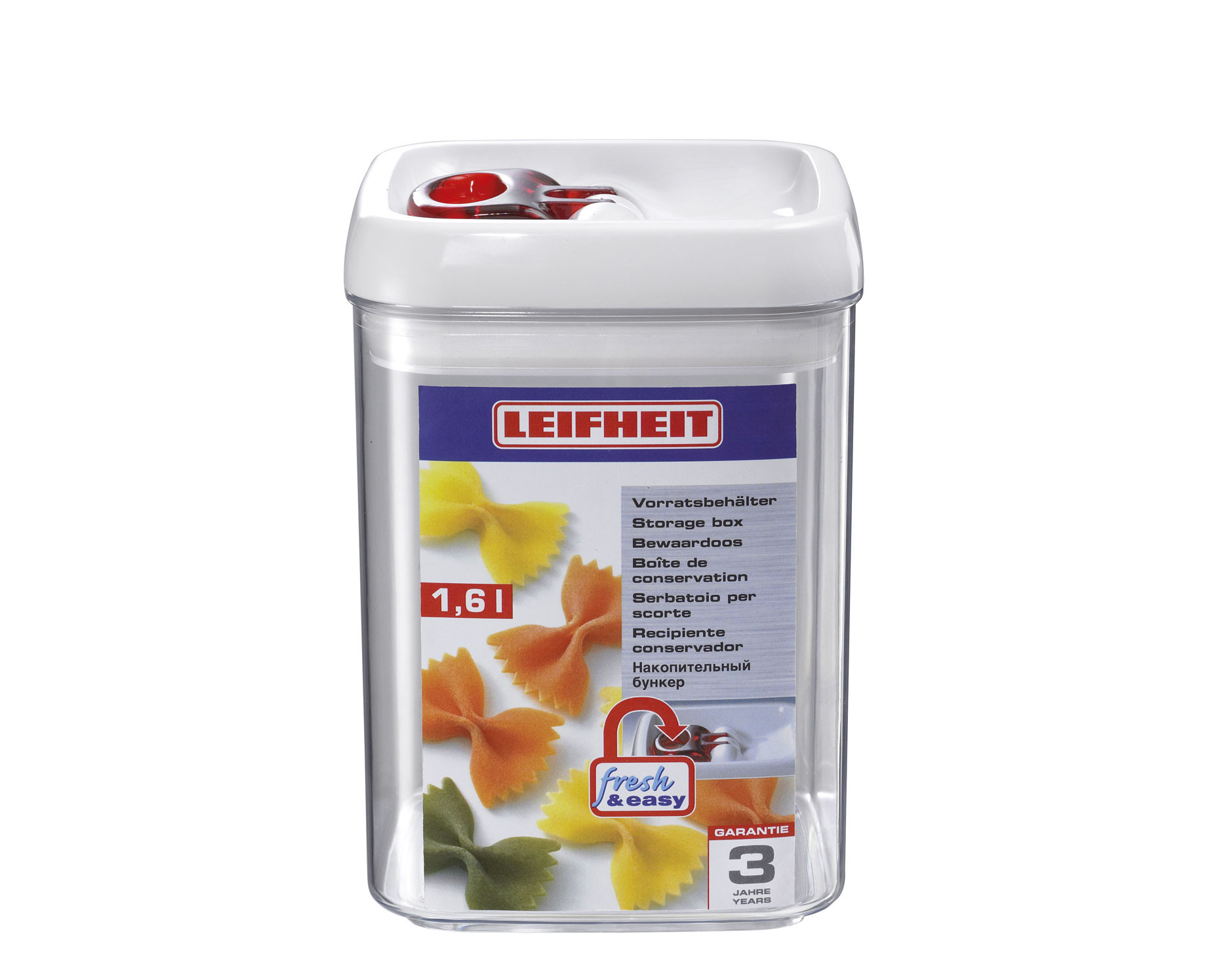 LEIFHEIT 31211 Fresh & Easy Vorratsbehälter Weiß/Transparent