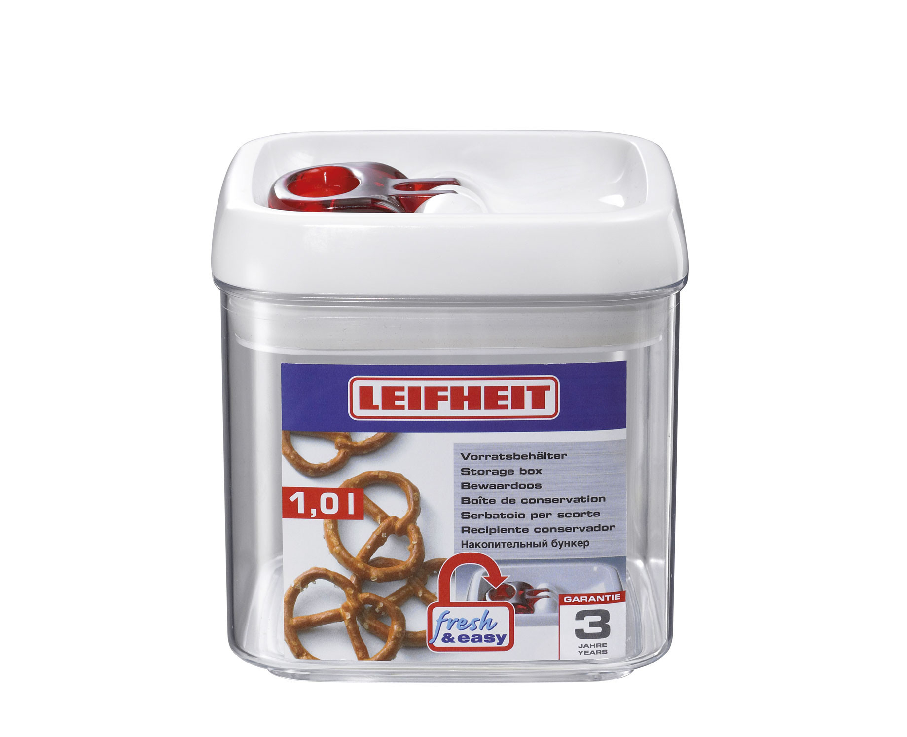 LEIFHEIT 31209 Fresh & Easy Vorratsbehälter Weiß/Transparent