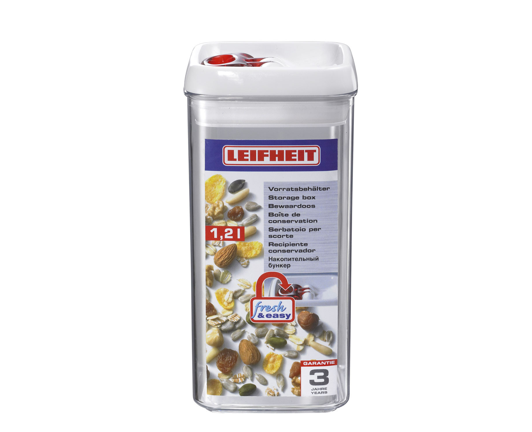 LEIFHEIT 31210 Fresh & Easy Vorratsbehälter Weiß/Transparent