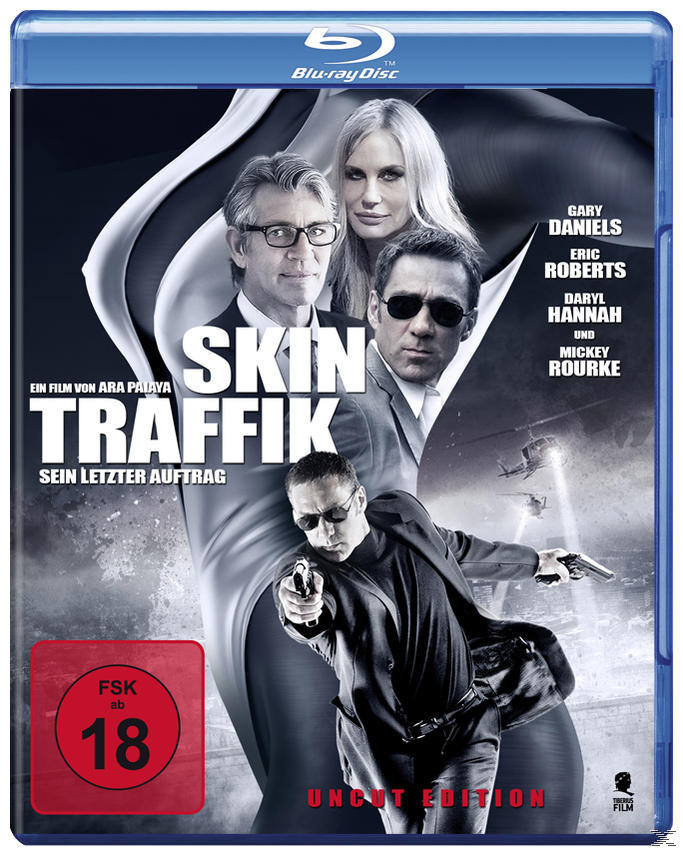 DVD-Cover: Drei Personen mit Text: Skin Traffik und Darstellern.
