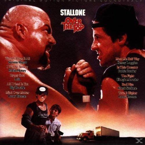 Albumcover: Stallone in Over The Top. Zwei Männer mit einem Lastwagen und einem Jungen. Text: Over The Top.