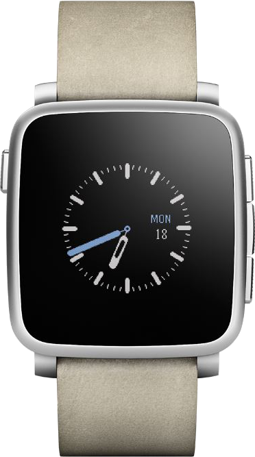 PEBBLE TIME STEEL Smartwatch Silber