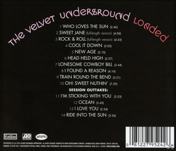 A The Velvet Underground album borítója a számlistával.