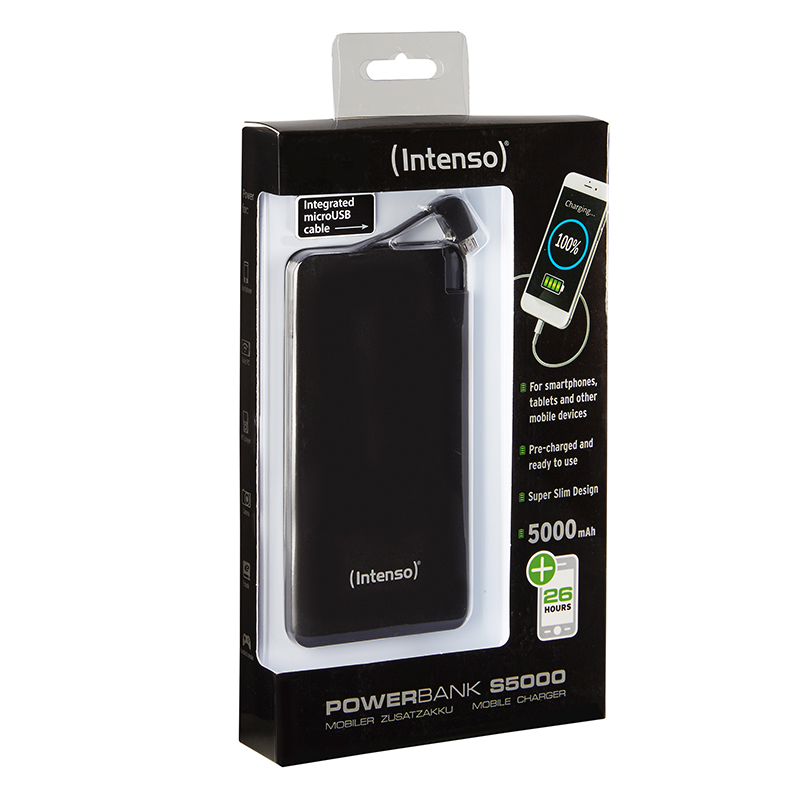 INTENSO 7332520 S5000 Powerbank 5000 mAh Schwarz