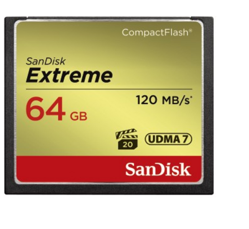 SanDisk Extreme 64GB CompactFlash Memory Card 120MB/s