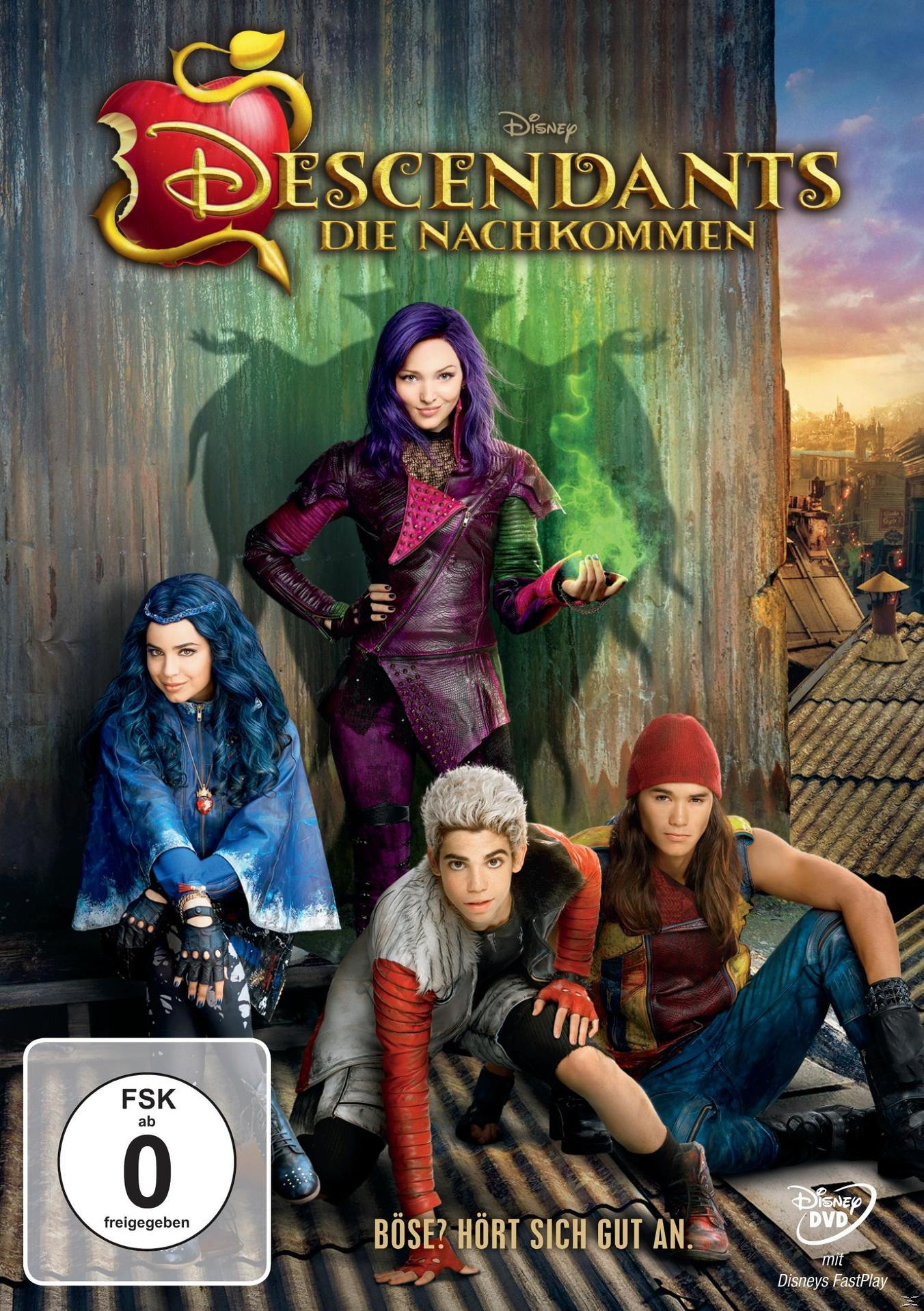 Filmplakat: Descendants-Besetzung, Titel "Descendants Die Nachkommen", mit Disney-Logo.