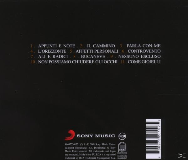 Albumcover mit Songtiteln und Text. Eine Liste von Songs wird angezeigt.