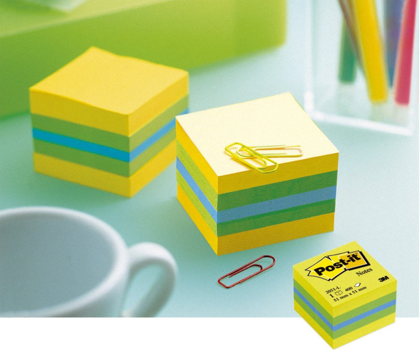3M Post-it Not Mini Küp Sarı Tonları 400 Yaprak 52x52mm