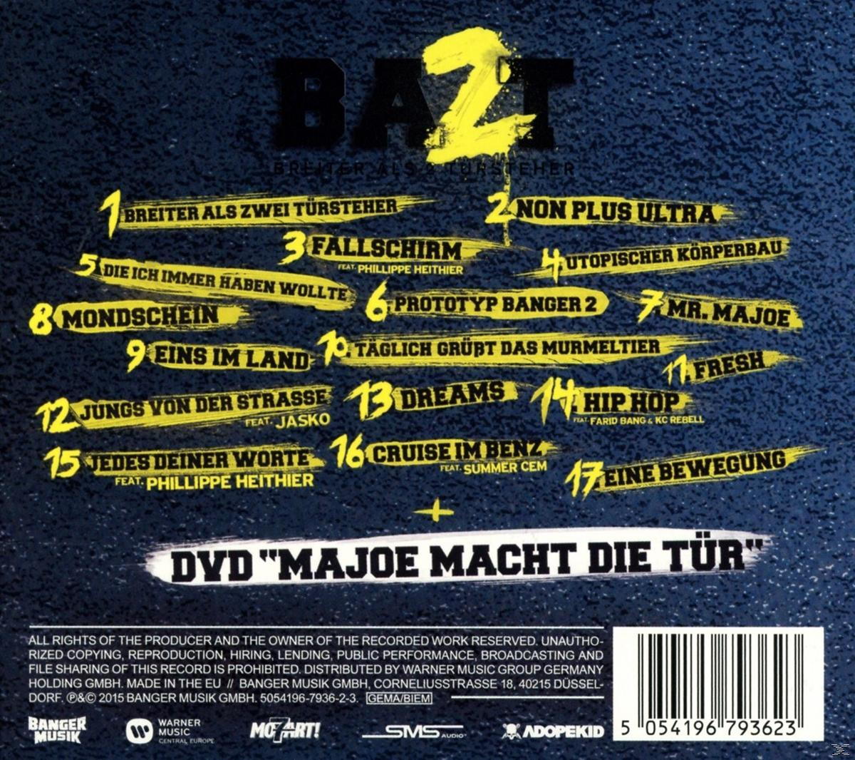 Album-Rückseite mit Songtiteln und Text, mit blauem und gelbem Design.