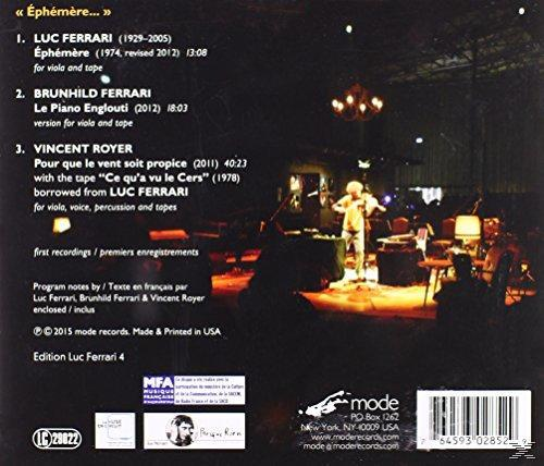 Luc Ferrari, Brunhild Ferrari, Vincent Royer - Ephemere  - (CD)