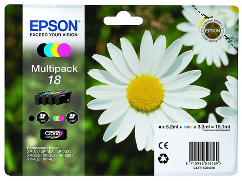ganancia Pedagogía Experimentar Cartucho tinta | Epson Multipack 18 pack, 4 colores