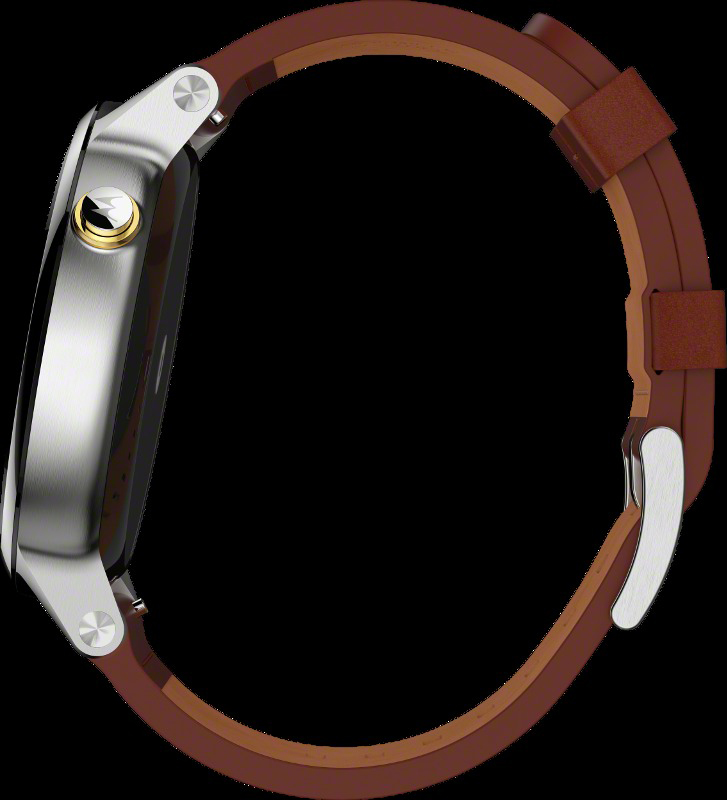 MOTOROLA Moto 360 (2. Gen.) 46 mm Smart Watch Edelstahlgehäuse mit Horween-Lederarmband, Silber/Cognac