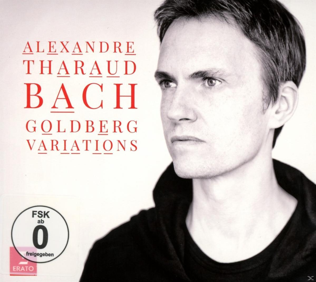 A 'Bach Goldberg Variations' album borítója. Egy férfi arcát ábrázolja. Piros, fekete és fehér színséma.