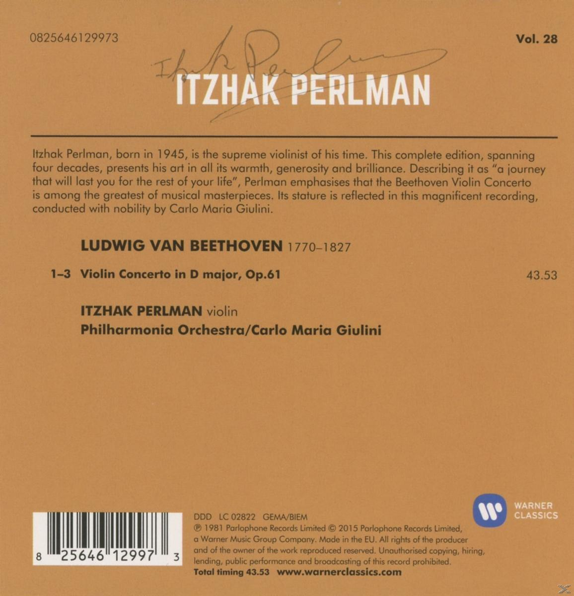 CD borító Itzhak Perlman hegedűművészről, aláírásával.