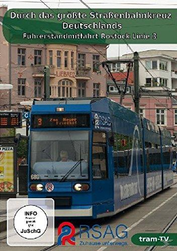 Durch das größte Straßenbahnkreuz Deutschlands Linie - 3 DVD Führerstandmitfahrt Rostock