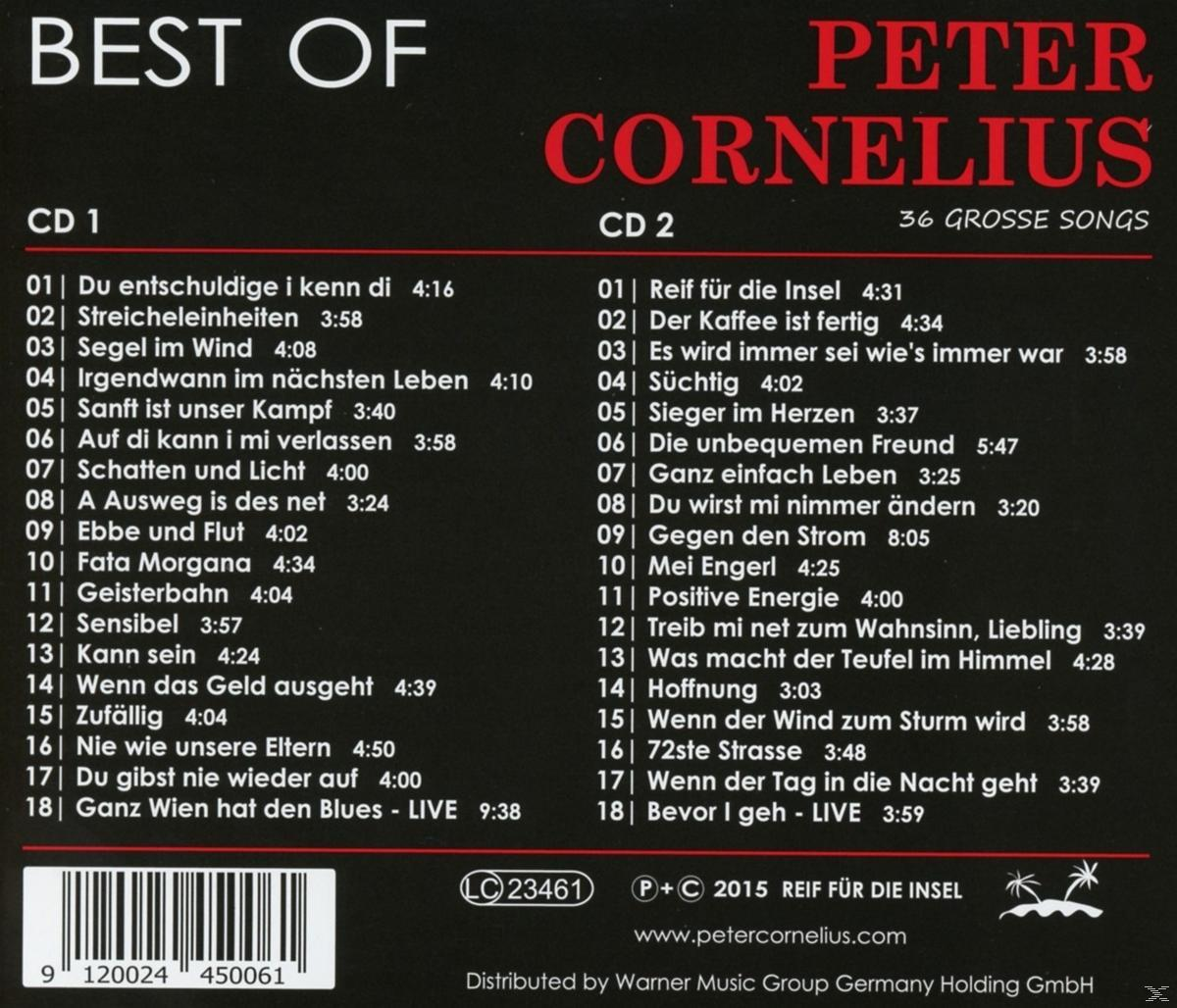 Albumcover 'Best of Peter Cornelius', Tracklist Details, Schwarzweiß.