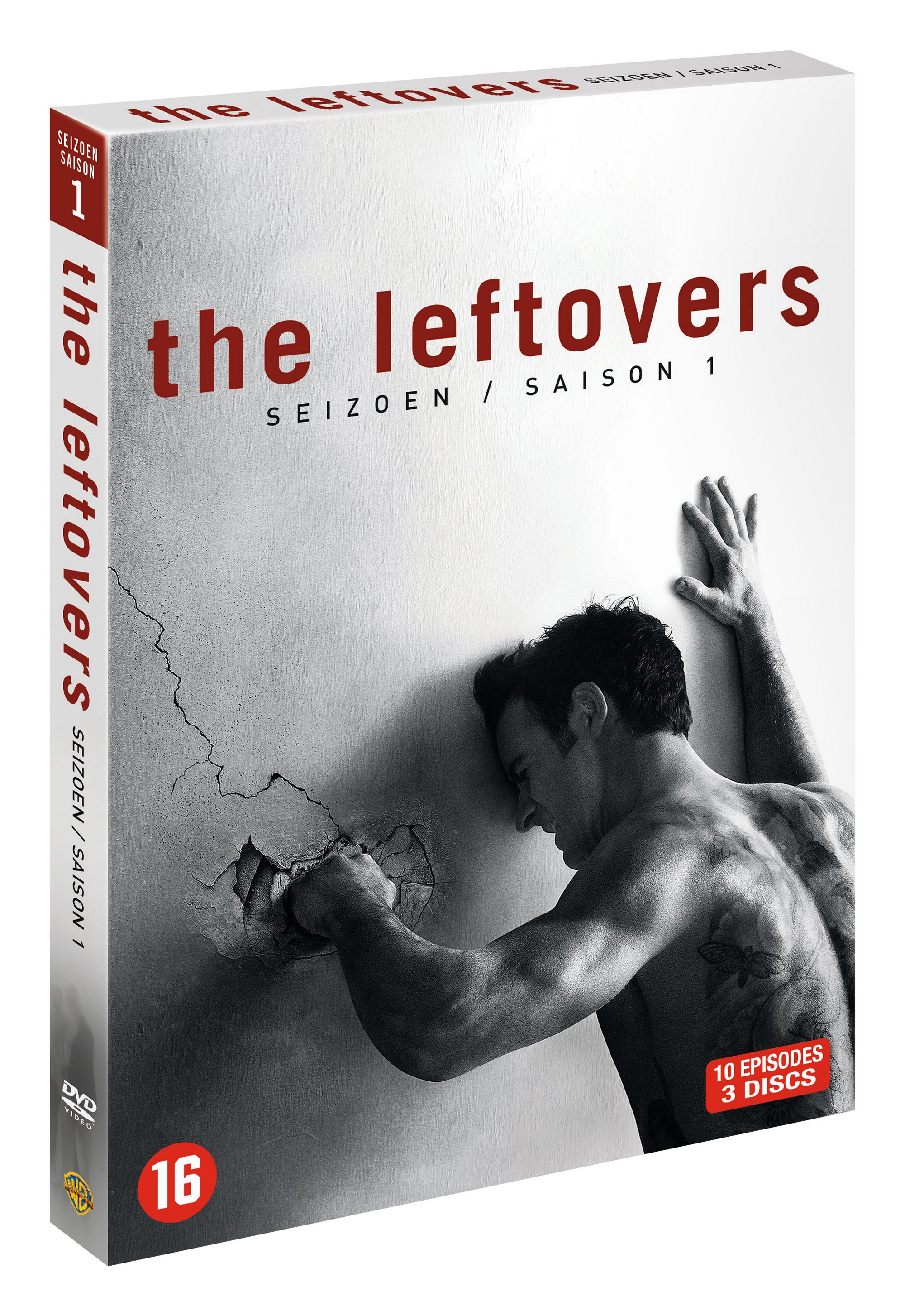 DVD case with a man on the wall, the title "The Leftovers" in red.