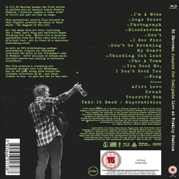 Ed Sheeran DVD-Cover, der ihn mit einer Menge im Hintergrund singen zeigt, mit Trackliste.