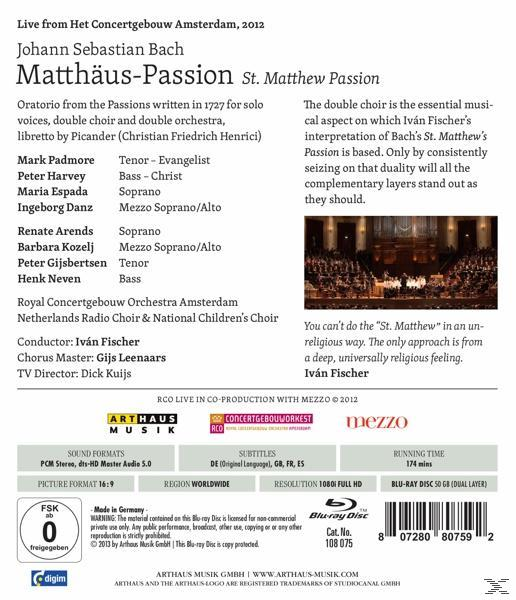 - (Blu-ray) - Amsterdam Padmore/Espada/Danz, Matthäus-Passion Fischer Ivan/concertgebouw