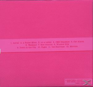 Albumcover-Rückseite, hellrosa mit einer Liste von Songs in Rosa und einem kleinen Logo.