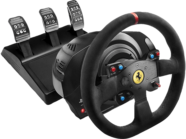 THRUSTMASTER T300 Ferrari Integral Alcantara Edition (inkl. 3-Pedalset, PS4 / PS3 / PC) Kompatibel mit PS5-Spielen Lenkrad