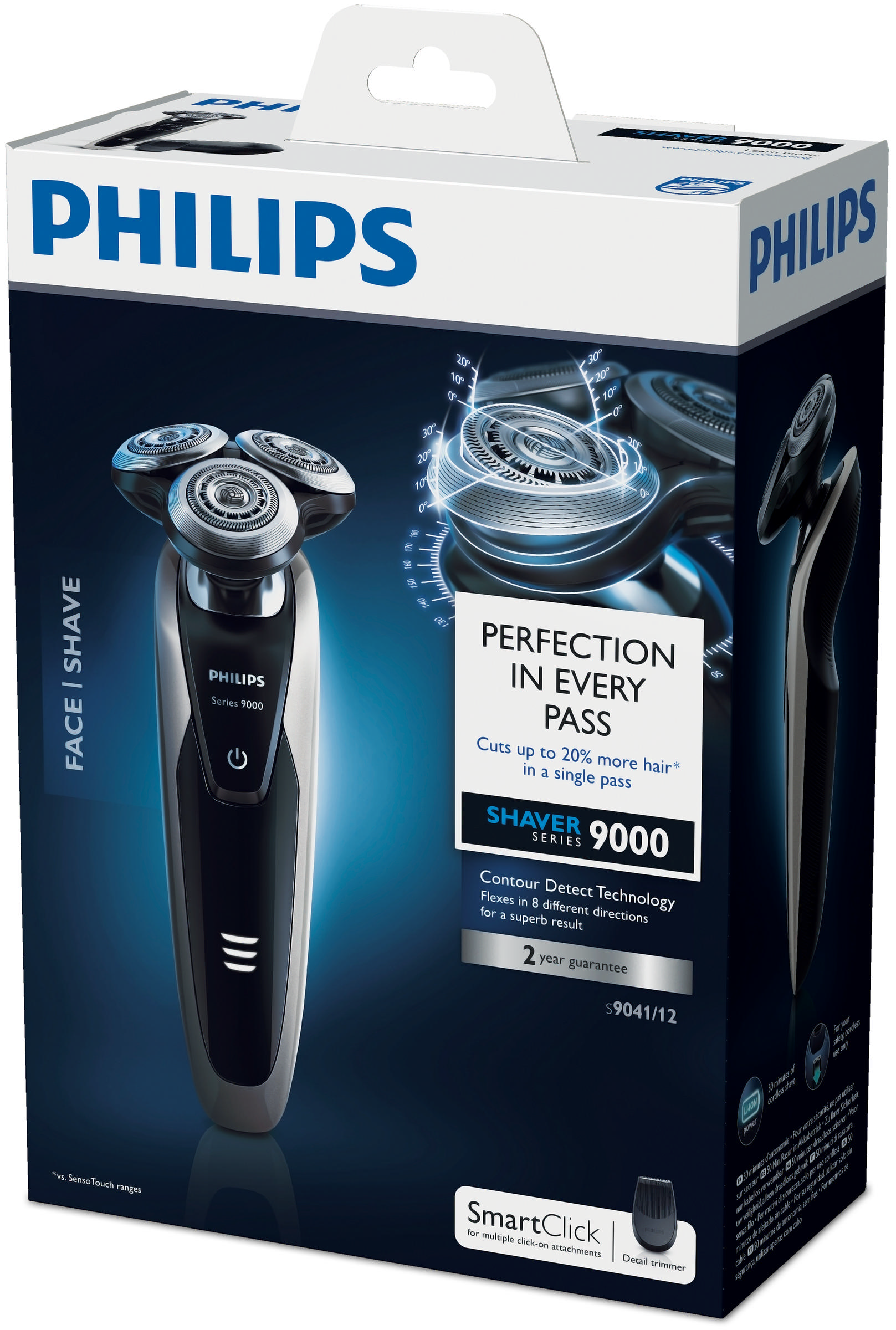 PHILIPS S9041/12 Shaver Series 9000 Rasierer Auster metallic (V-Track-System, Technologie zur Konturenerkennung, Super Lift & Cut-Technologie, Aquatec Wet & Dry)