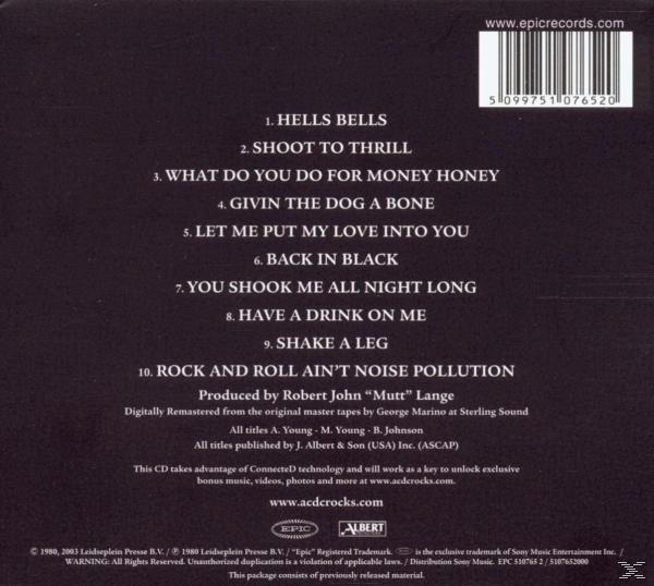 Dos de la pochette avec la liste des titres d'un album, avec le nom du groupe et le titre de l'album en haut.