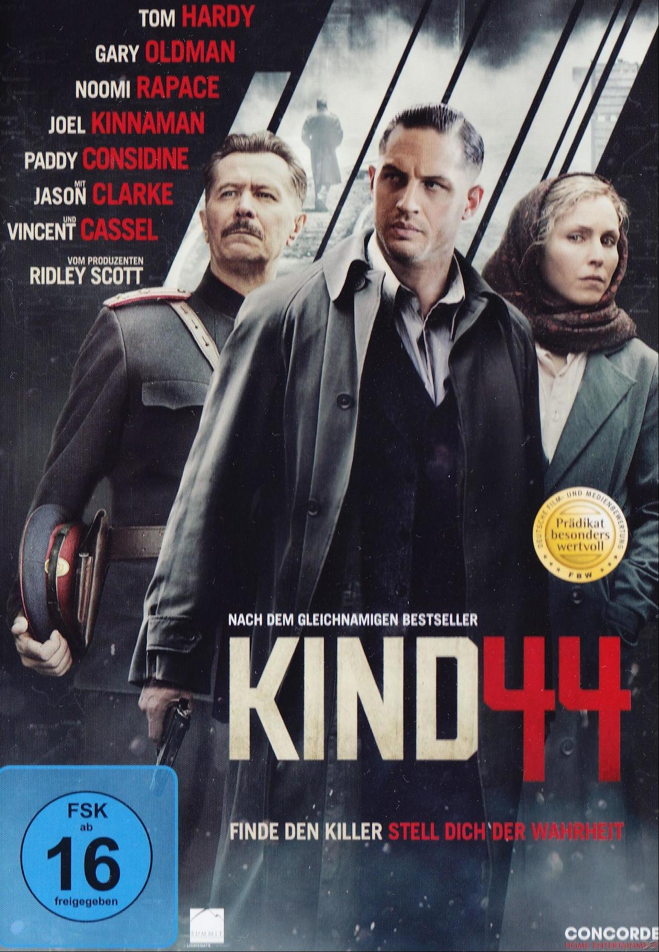 DVD-Cover für 'Kind 44', mit Schauspielern, mit einer dunklen, dramatischen Szene.