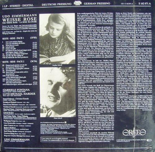 Albumcover mit Fotos von Männern und Text auf Deutsch, mit Titelliste.